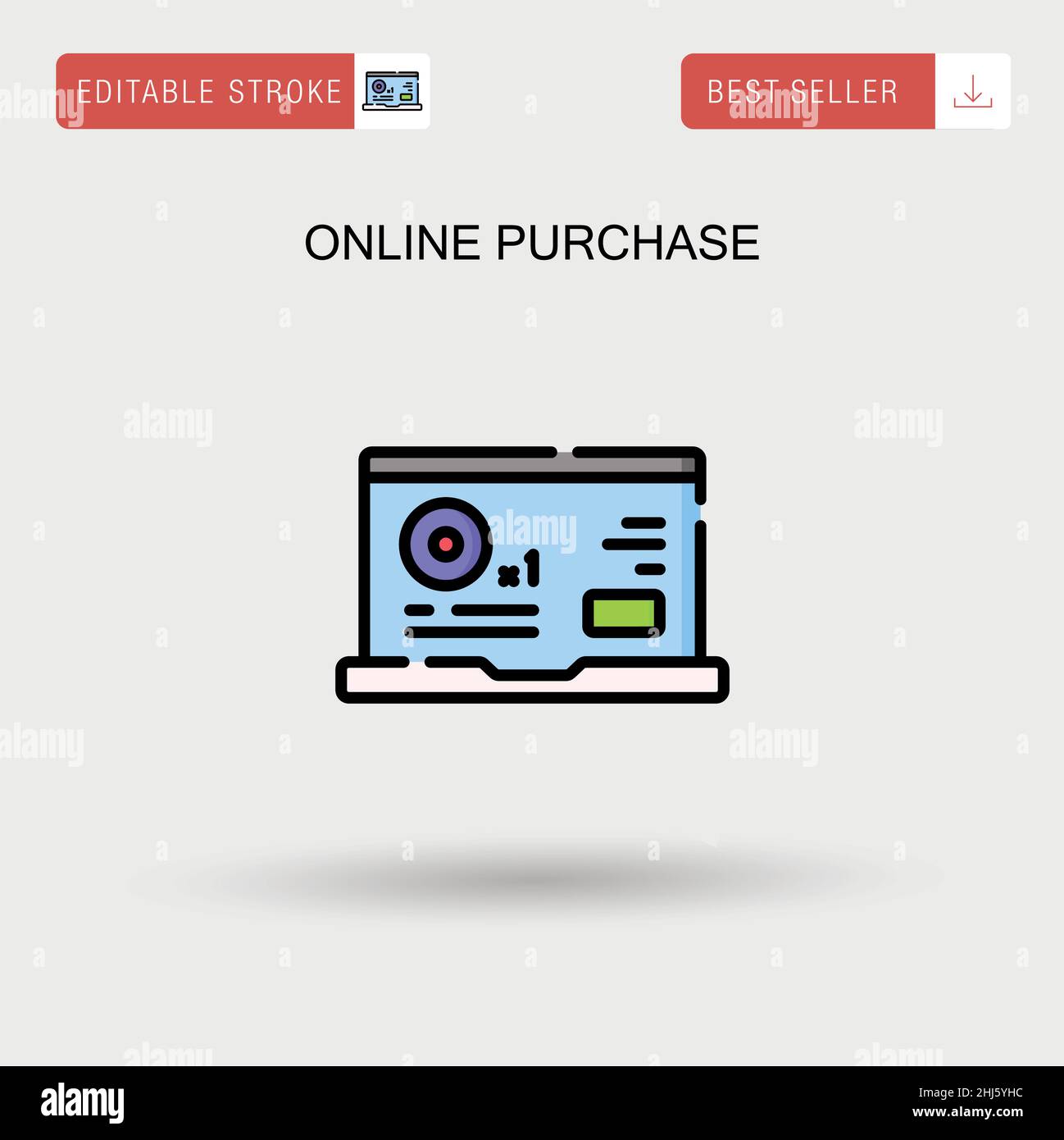 Icona semplice vettore per l'acquisto online. Illustrazione Vettoriale