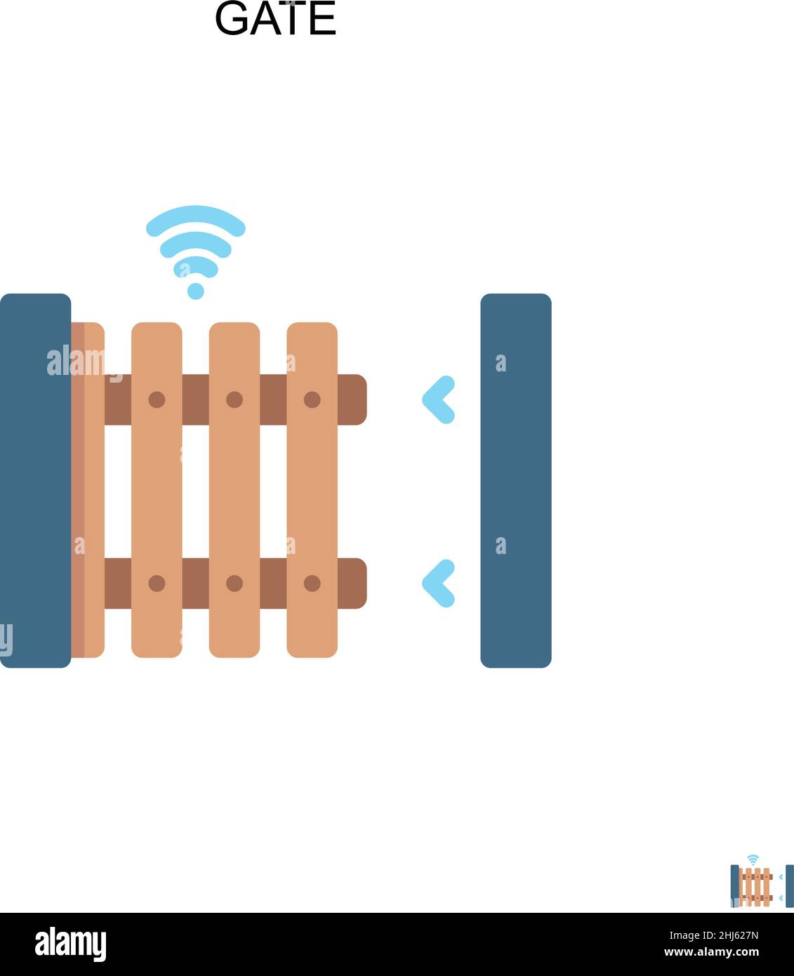Icona del vettore gate Simple. Modello di disegno del simbolo di illustrazione per l'elemento dell'interfaccia utente mobile Web. Illustrazione Vettoriale