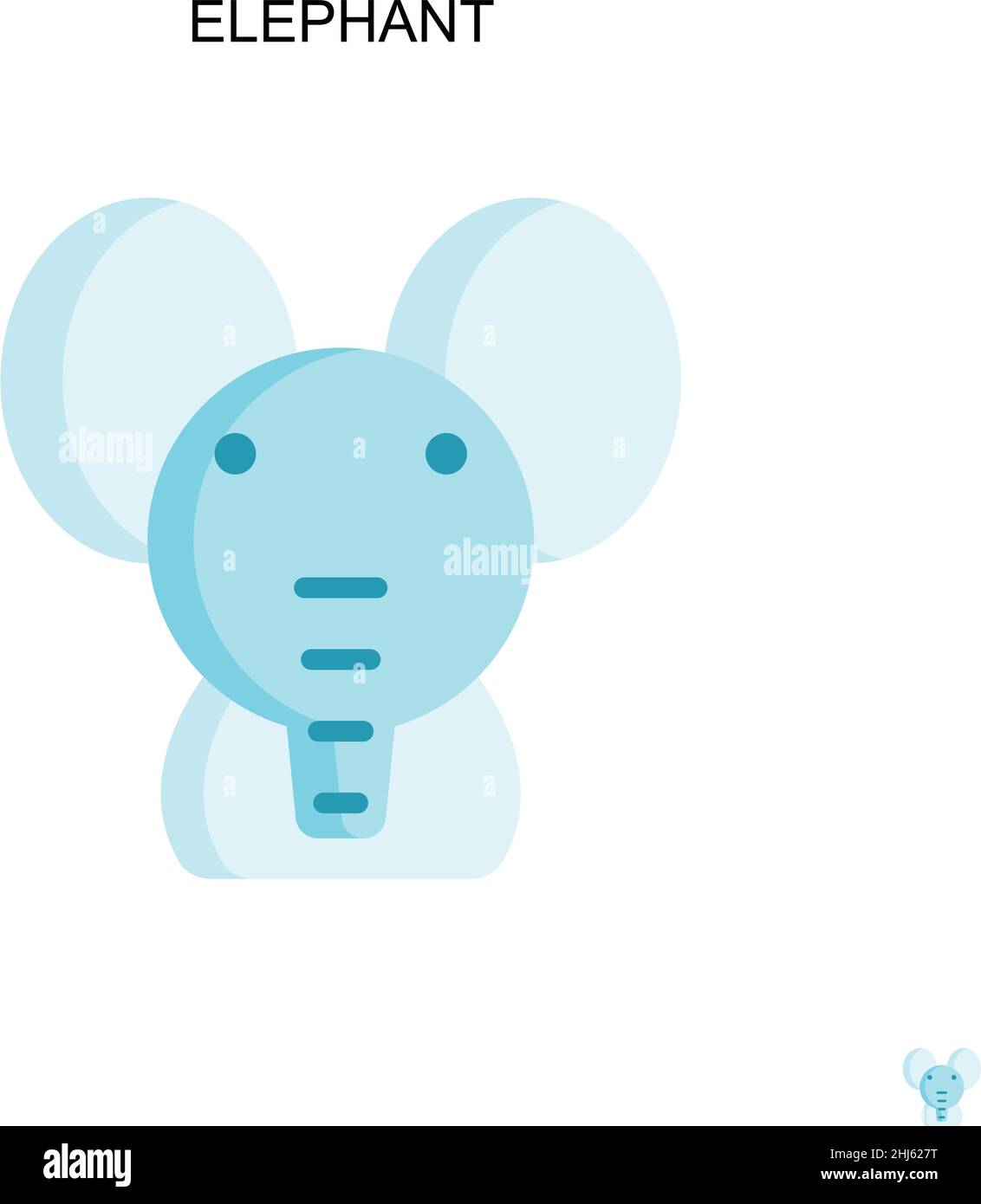 Elephant semplice vettore icona. Modello di disegno del simbolo di illustrazione per l'elemento dell'interfaccia utente mobile Web. Illustrazione Vettoriale