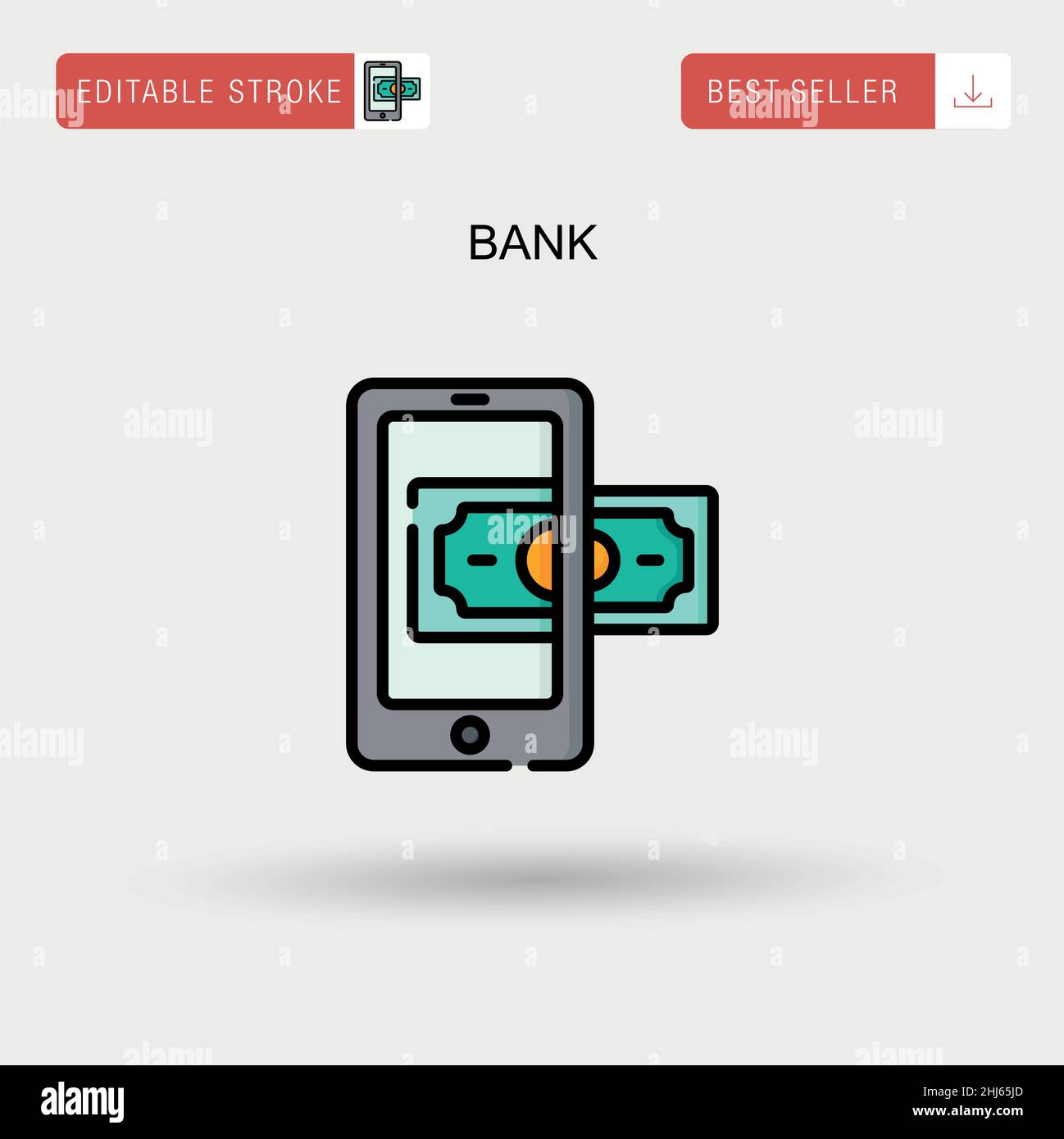 Icona vettore Banca semplice. Illustrazione Vettoriale