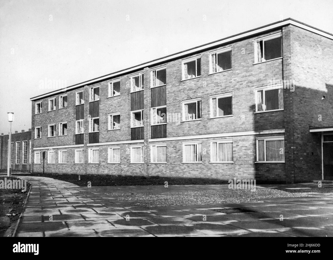 Edificio di Alloggio per studenti al Rugby College of Engineering Technology, 27th gennaio 1959. Foto Stock