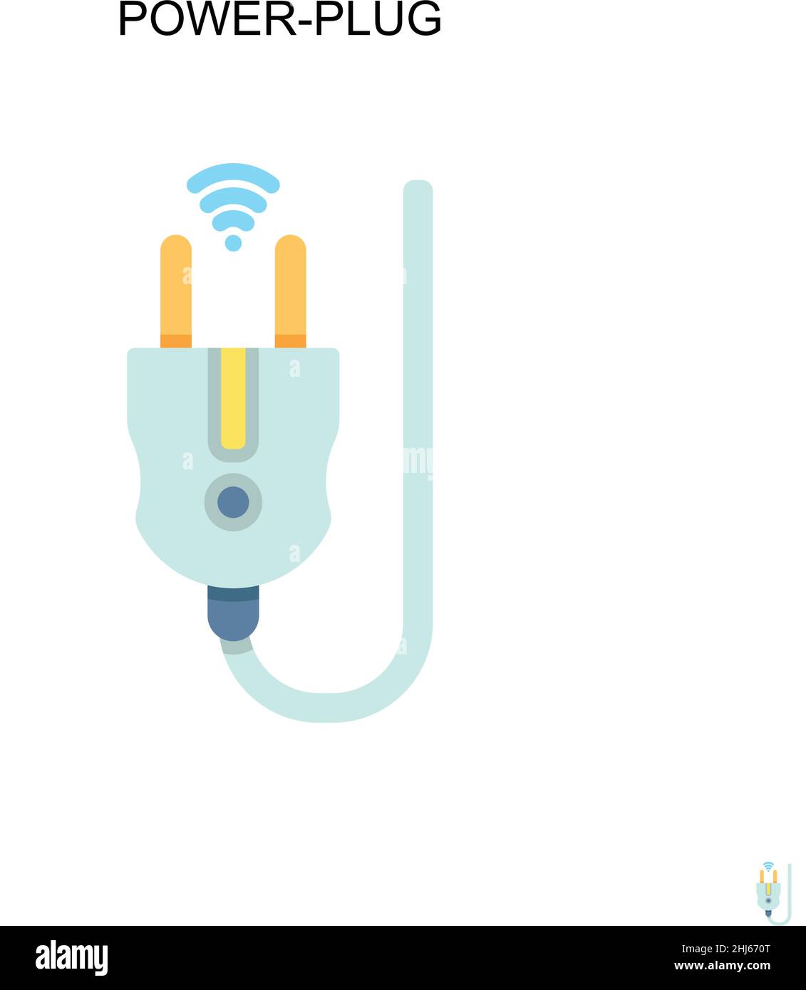 Icona vettoriale semplice con spina di alimentazione. Modello di disegno del simbolo di illustrazione per l'elemento dell'interfaccia utente mobile Web. Illustrazione Vettoriale