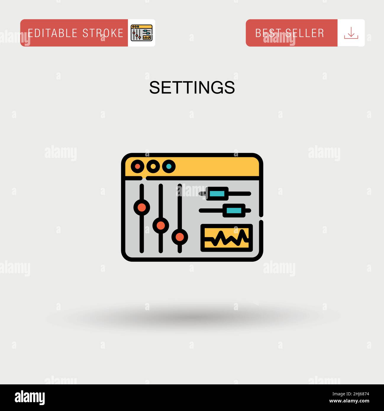 Impostazioni icona vettore semplice. Illustrazione Vettoriale