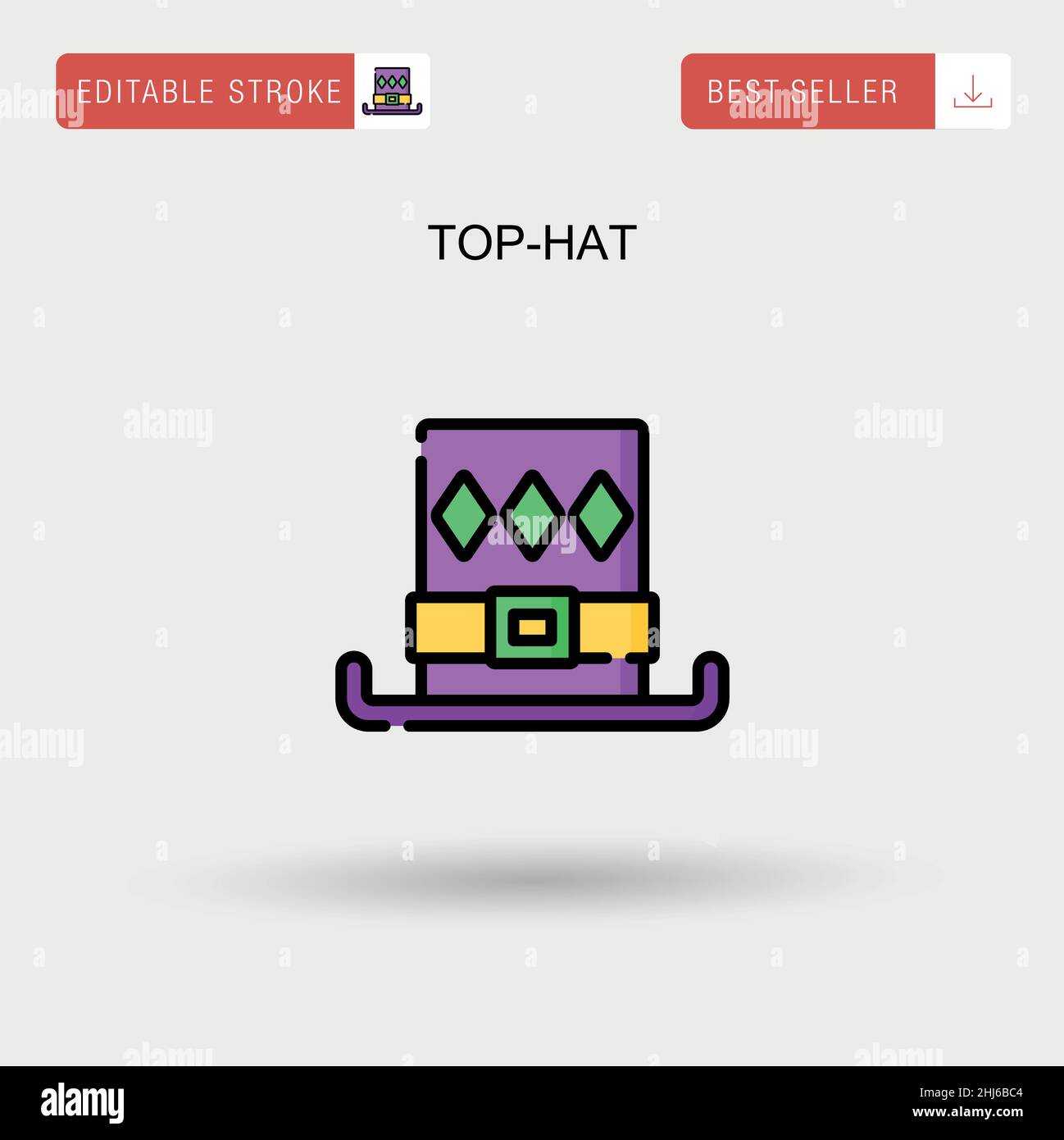 Icona vettoriale semplice top-Hat. Illustrazione Vettoriale