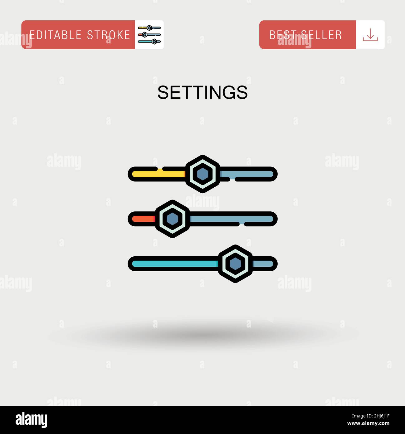 Impostazioni icona vettore semplice. Illustrazione Vettoriale