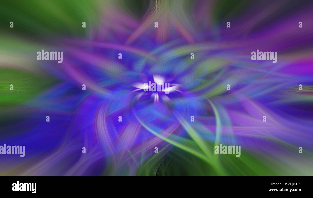 Maestose e colorate luci al neon frattali floreali. Motivo senza cuciture fine ART gradiente colorato effetto twirl texture colore. Sfondo astratto da Twisted Foto Stock