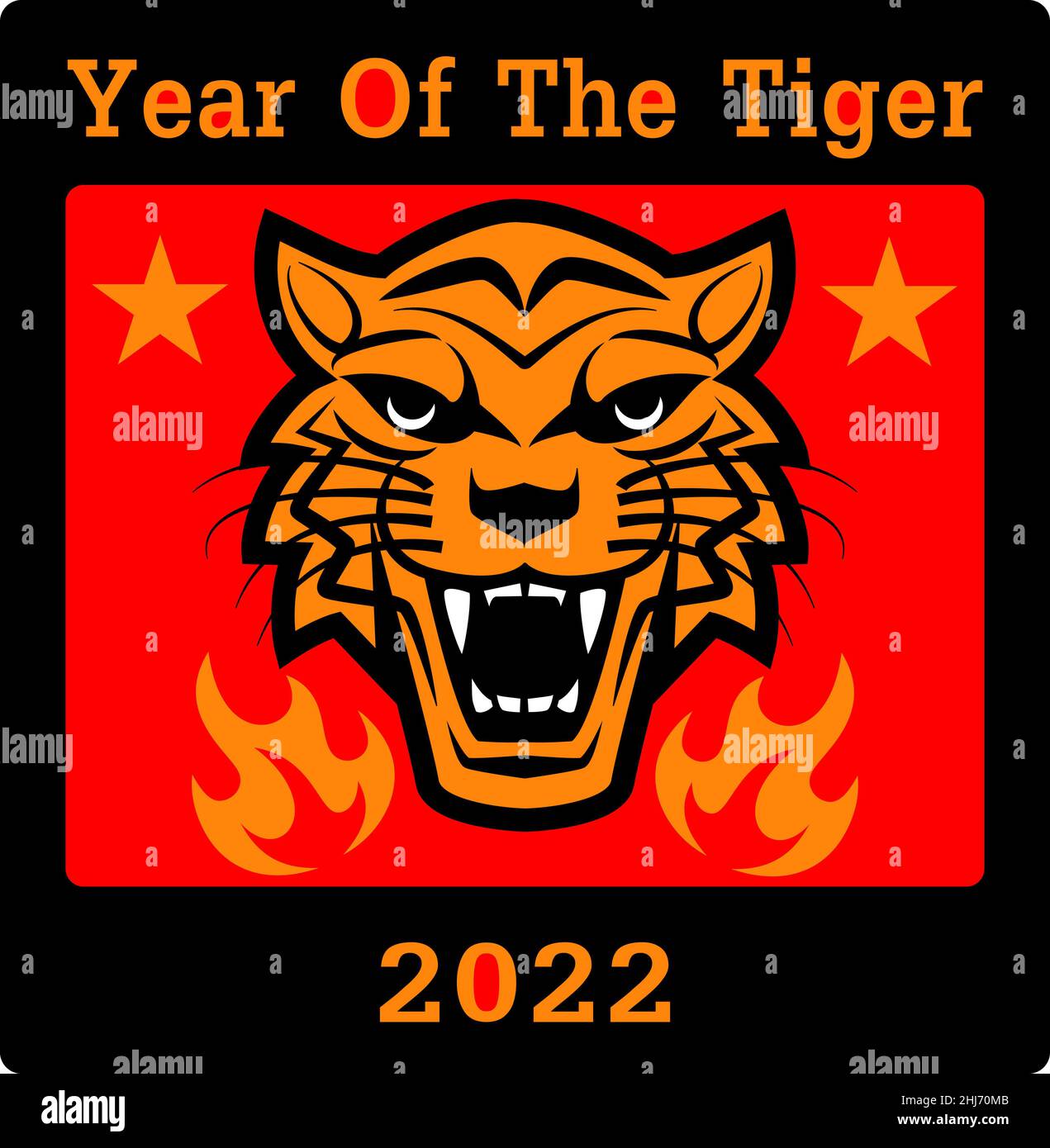 Un disegno che celebra il Capodanno cinese della Tigre, Foto Stock