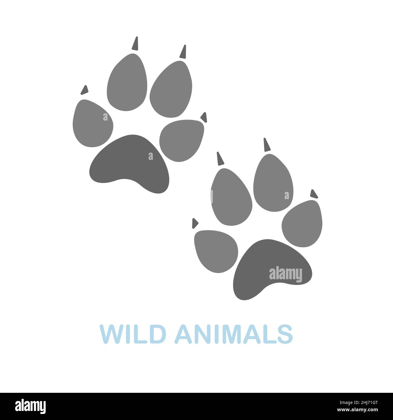 Animali selvatici icona piatta. Segno colorato della collezione di animali selvatici. Flat Wild Animals icona segno per il web design, infografica e più. Illustrazione Vettoriale