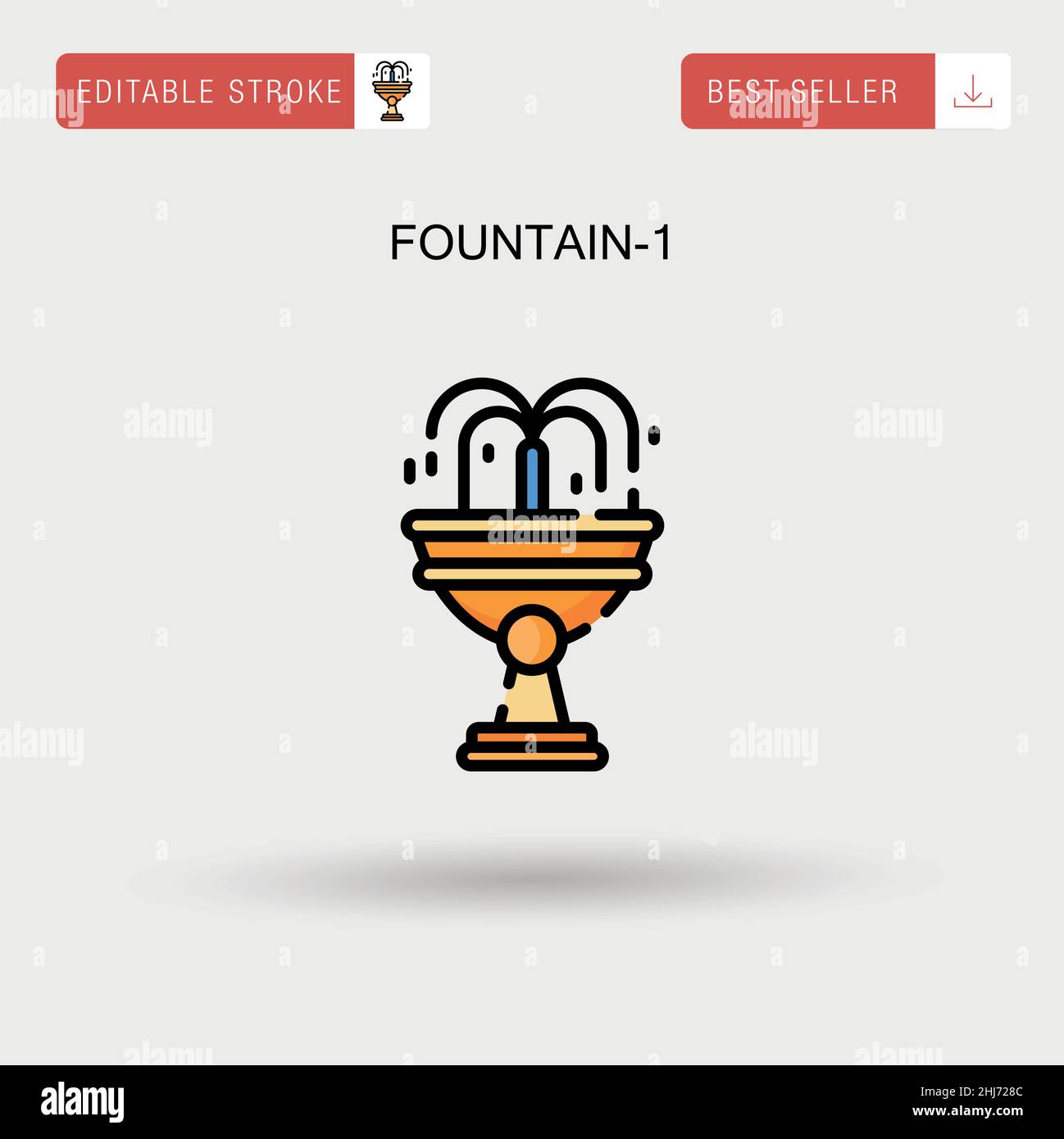 Fountain-1 semplice icona vettoriale. Illustrazione Vettoriale