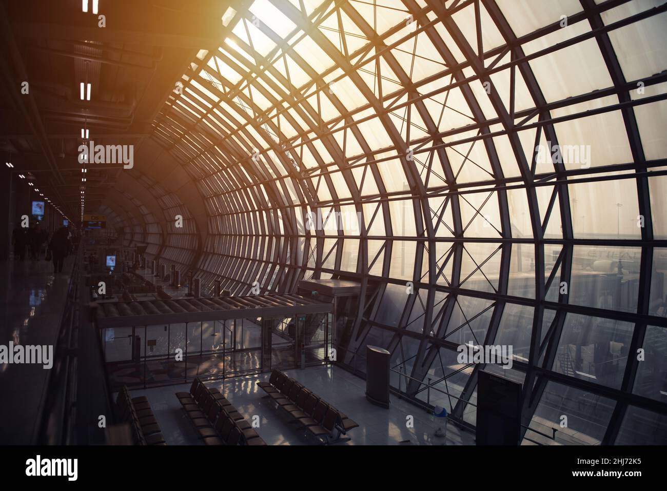All'interno dell'Aeroporto Suvarnabhumi, Bangkok, Thailandia Foto Stock