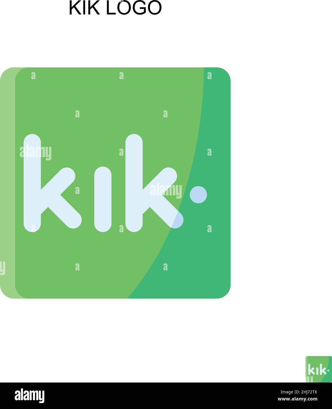 Icona vettoriale semplice con logo Kik. Modello di disegno del simbolo di illustrazione per l'elemento dell'interfaccia utente mobile Web. Illustrazione Vettoriale