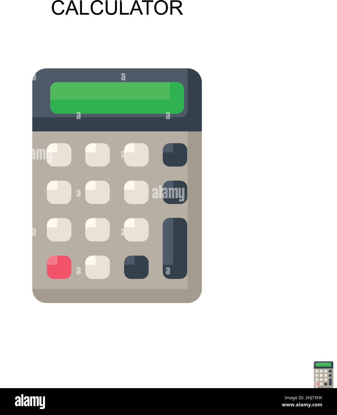 Calcolatrice semplice icona vettoriale. Modello di disegno del simbolo di illustrazione per l'elemento dell'interfaccia utente mobile Web. Illustrazione Vettoriale