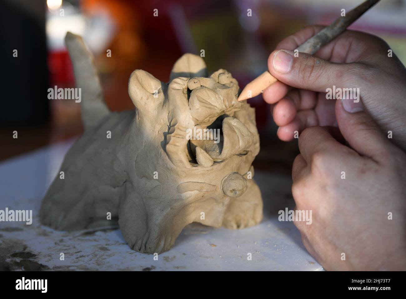 Yakeshi, Yakeshi, Cina. 27th Jan 2022. Il 24 gennaio 2022, gli artisti Yakeshi nella Mongolia interna crearono opere d'arte con elementi tigre per celebrare il Festival di Primavera dell'anno della tigre. (Credit Image: © SIPA Asia via ZUMA Press Wire) Foto Stock