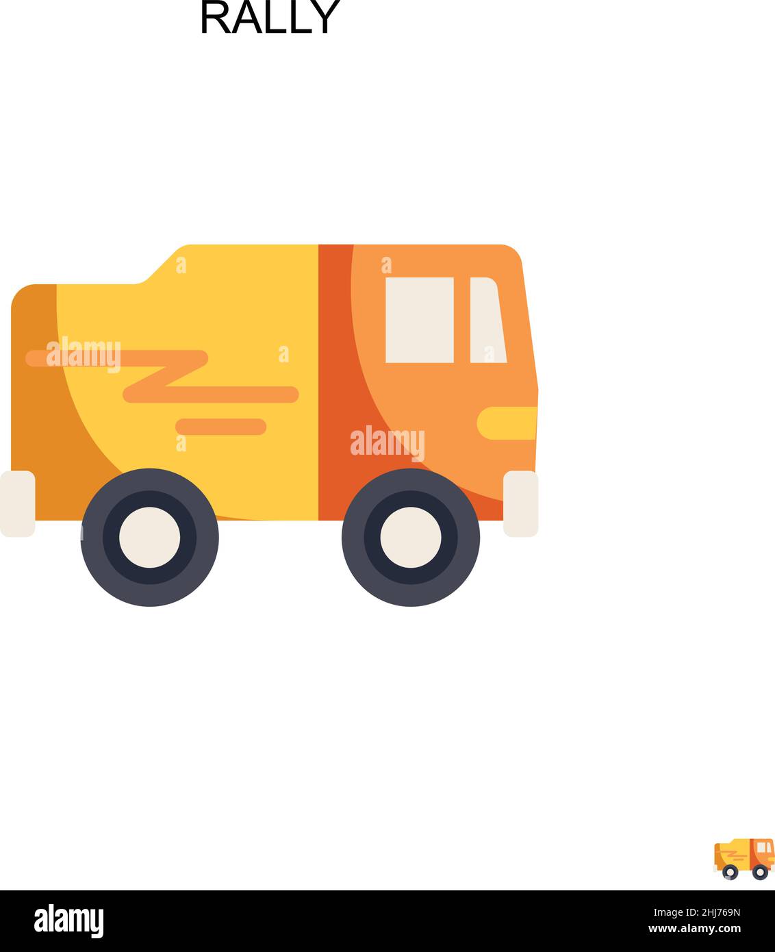 Icona vettore semplice Rally. Modello di disegno del simbolo di illustrazione per l'elemento dell'interfaccia utente mobile Web. Illustrazione Vettoriale