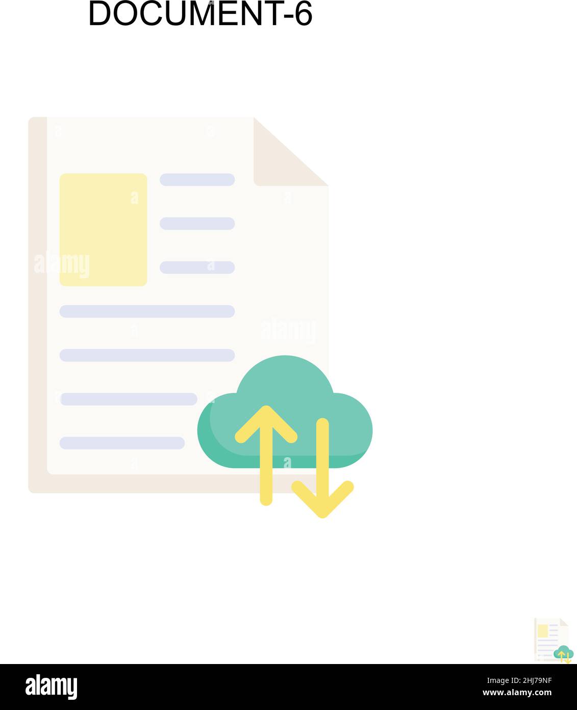 Document-6 icona vettore semplice. Modello di disegno del simbolo di illustrazione per l'elemento dell'interfaccia utente mobile Web. Illustrazione Vettoriale