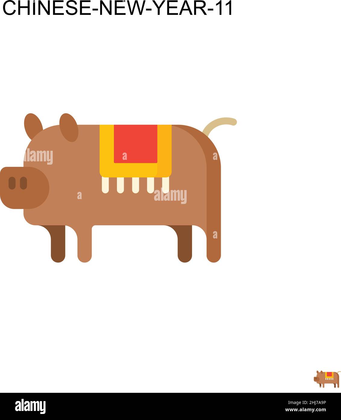 Cinese-nuovo-anno-11 semplice icona vettoriale. Modello di disegno del simbolo di illustrazione per l'elemento dell'interfaccia utente mobile Web. Illustrazione Vettoriale