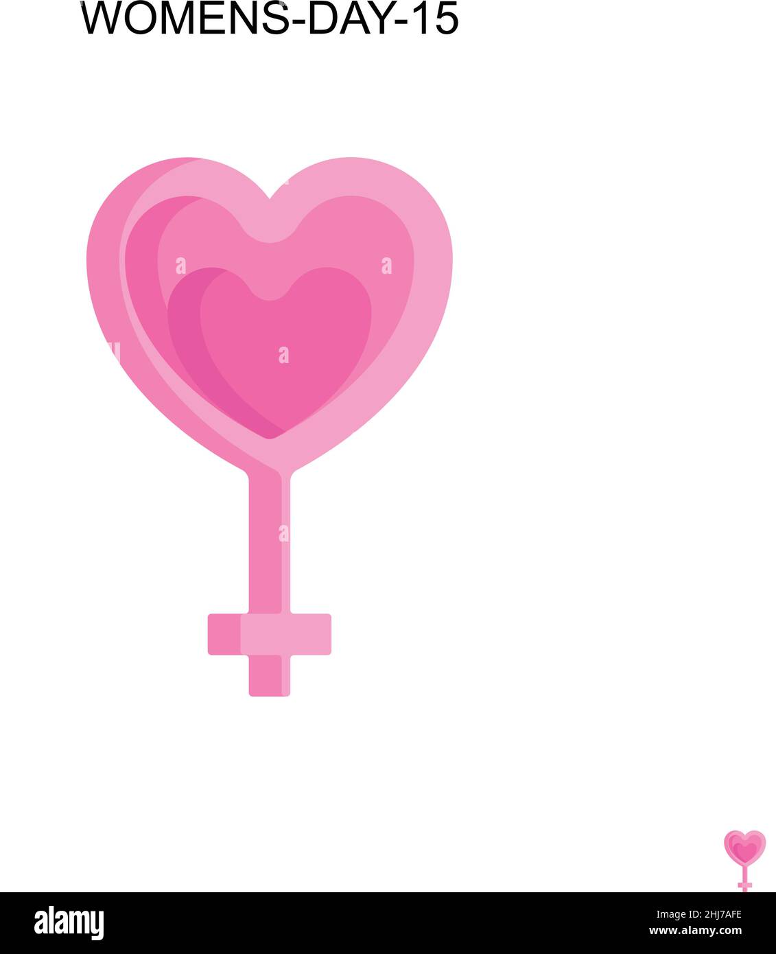 Womens-Day-15 semplice icona vettoriale. Modello di disegno del simbolo di illustrazione per l'elemento dell'interfaccia utente mobile Web. Illustrazione Vettoriale