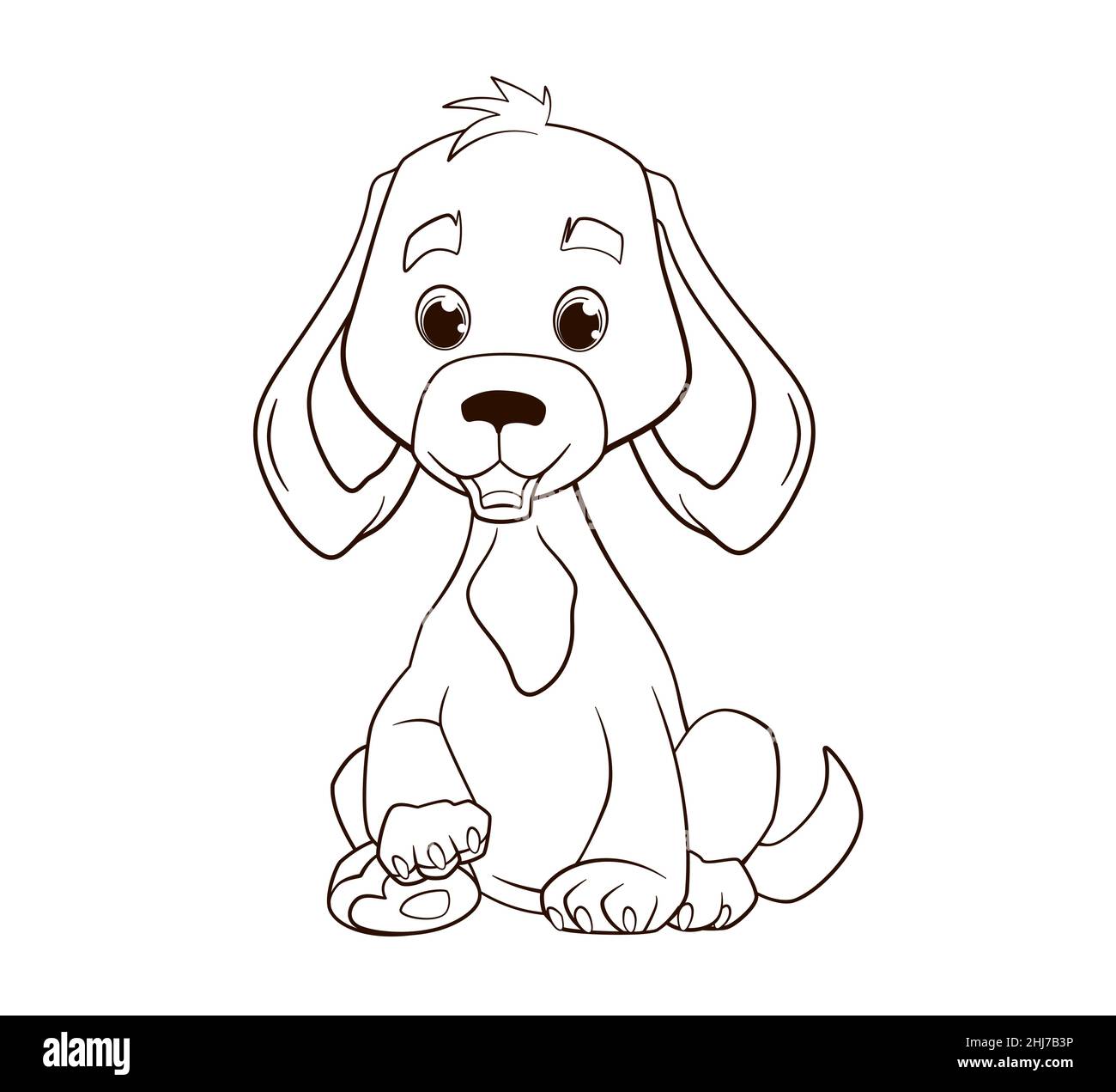 Dog little character animal outline immagini e fotografie stock ad alta risoluzione - Alamy