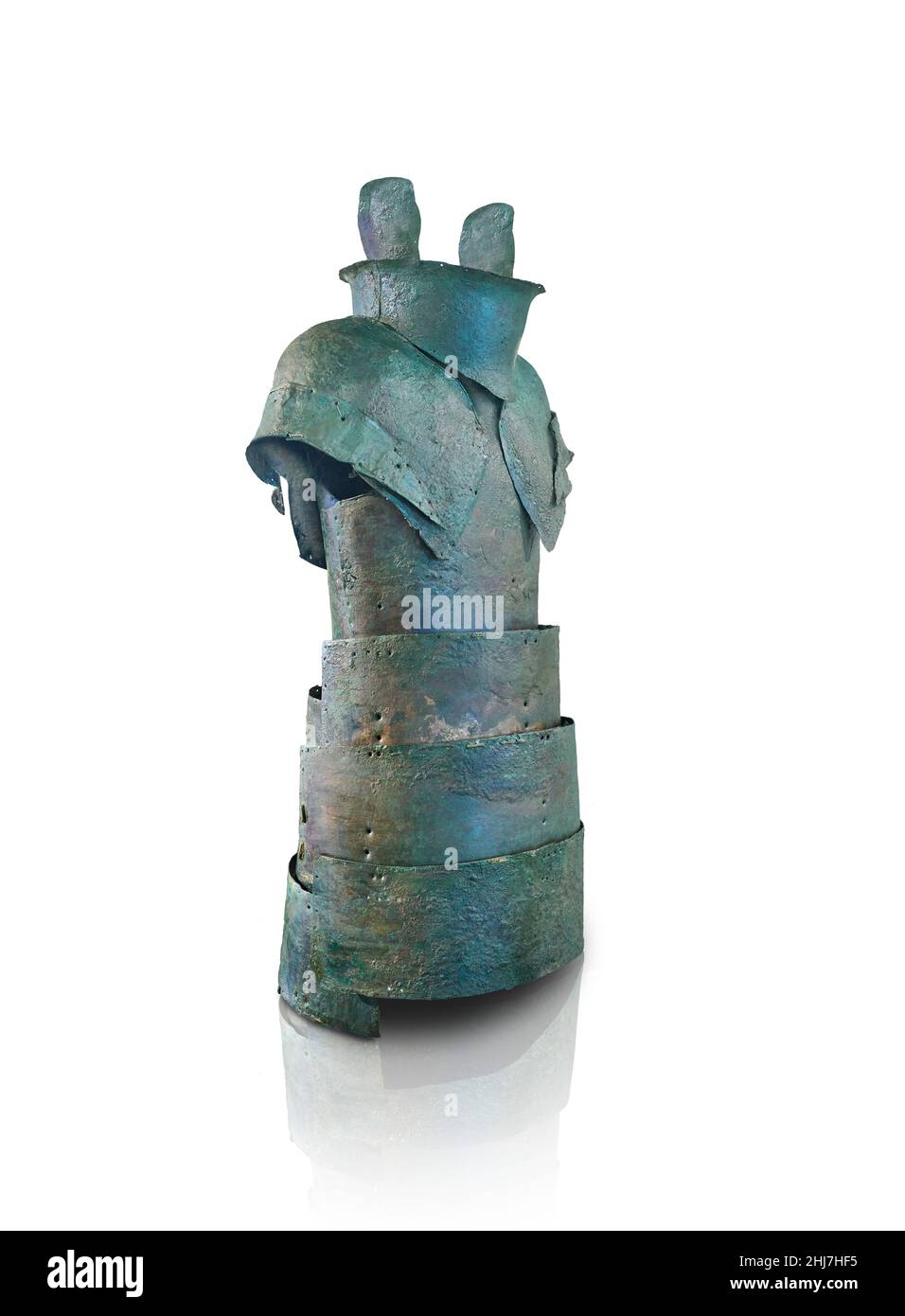 Moceneo suit di bronzo amour, l'armatura di Dendra, dal 'Tomba di Armor' Moceneo cimitero di Dendra, 1500 a 1180 AC . Nauplia archeologica Foto Stock