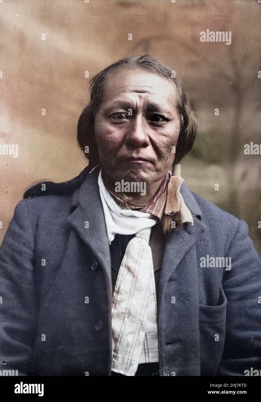 Foto d'epoca e d'epoca - Indian american / Indian / American Indian Chief Seglo / Samuels & Mays, Meeker, Colorado. C 1902. Ute indiano. Colorato. Foto Stock