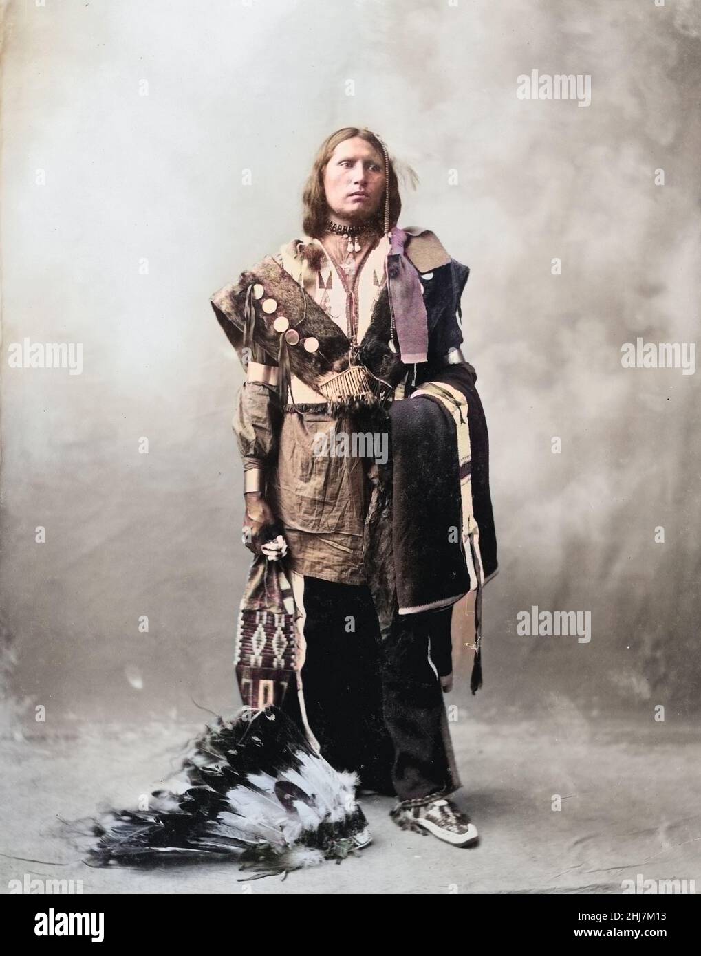 Thomas American Horse - Foto d'antiquariato e d'epoca - Indiani d'america / Indiani d'America /. Heyn Photo, fotografo c 1899. Colorato. Foto Stock