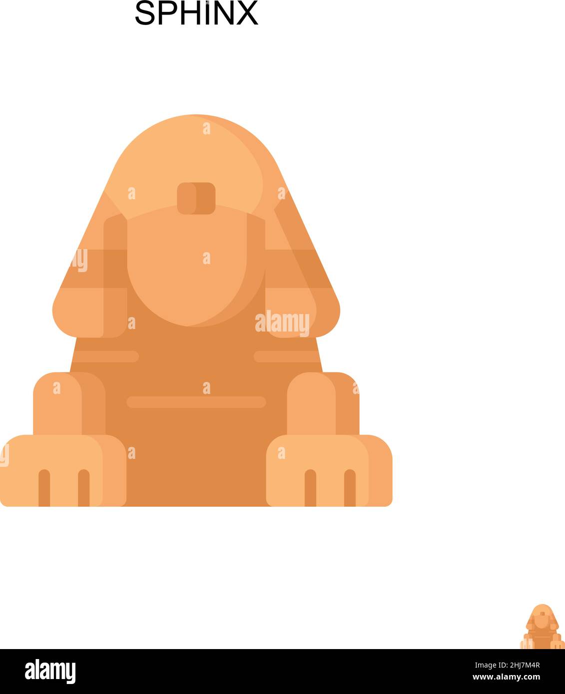 Icona vettore semplice Sphinx. Modello di disegno del simbolo di illustrazione per l'elemento dell'interfaccia utente mobile Web. Illustrazione Vettoriale