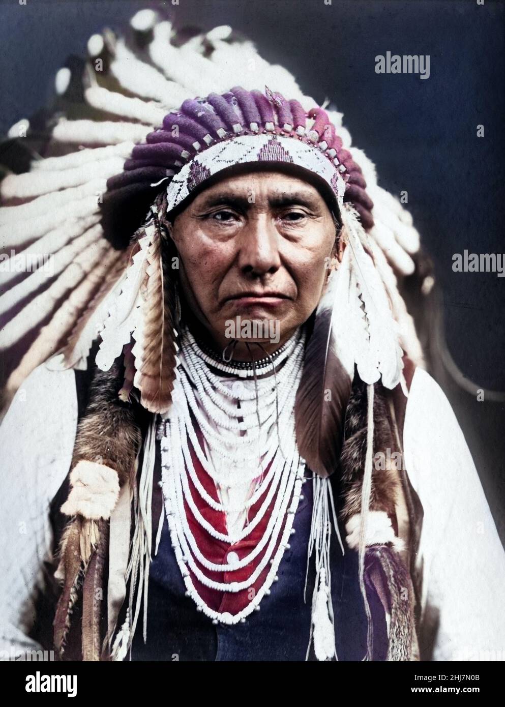 Joseph--Nez Percé - Foto d'epoca e d'antiquariato - Indiani d'america / Indiani d'America. Curtis, Edward S, fotografo. Nov 1903. Colorato. Foto Stock
