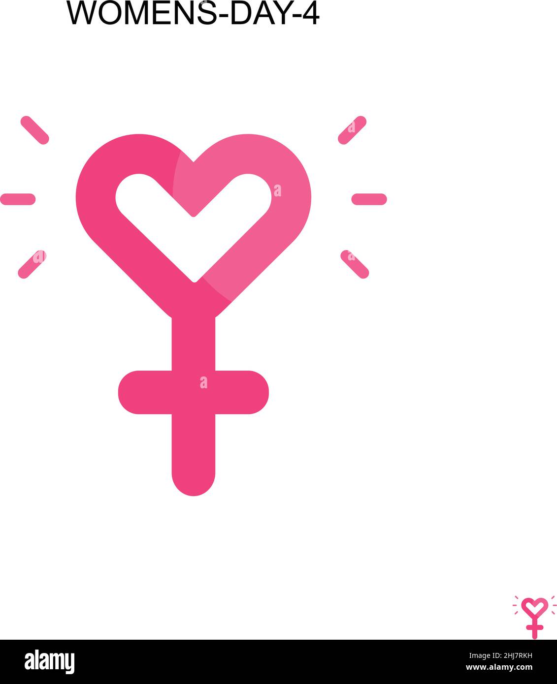 Womens-Day-4 semplice icona vettoriale. Modello di disegno del simbolo di illustrazione per l'elemento dell'interfaccia utente mobile Web. Illustrazione Vettoriale