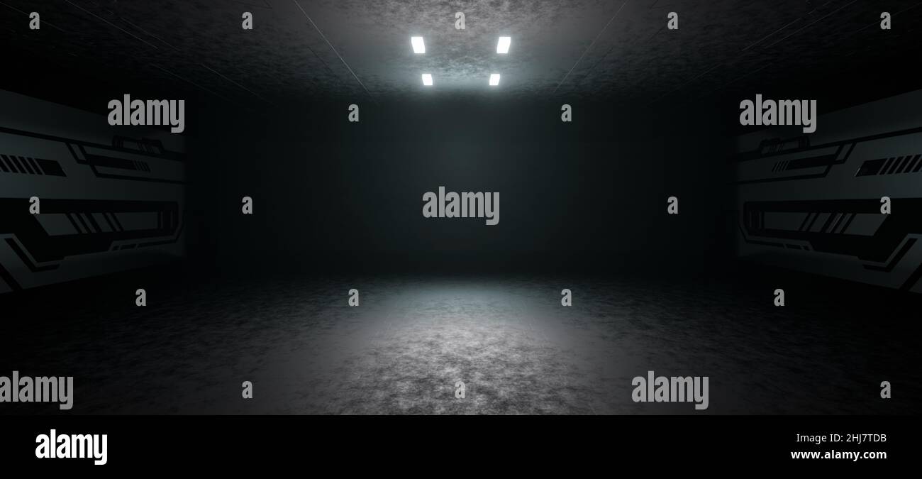 Interior Crypto World Wonderful futuristic Lighting with Light Slate Grey Colors Abstract futuristic background with Space for Pro Foto Stock