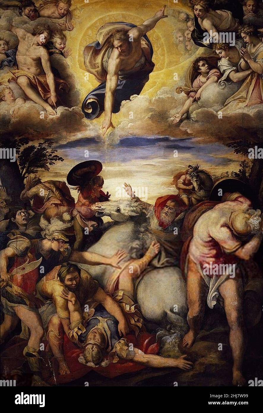 Taddeo Zuccari, Conversione di san Paolo, San Marcello al corso, 1564–1566. Foto Stock