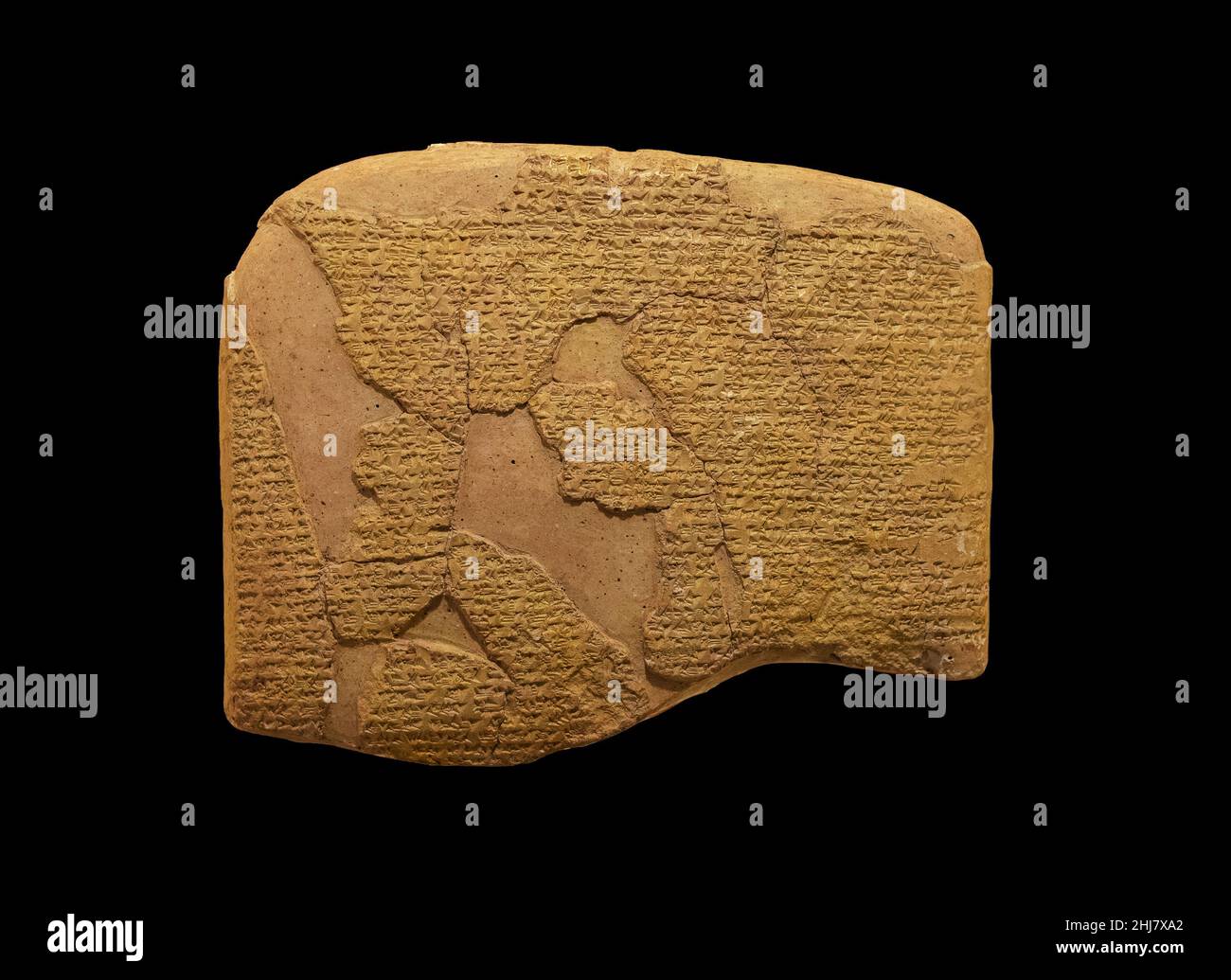 Antica tavoletta cuneiforme del trattato di pace egiziano-ittita (trattato di Kades) nel Museo Archeologico di Istanbul. 1300–1200 A.C. Foto Stock