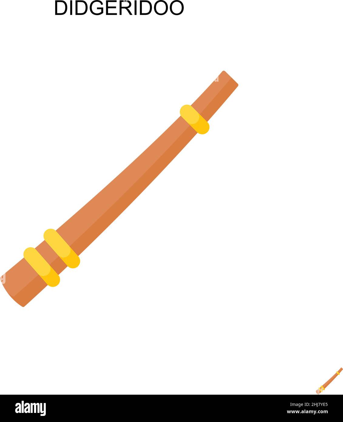 Icona vettore semplice didgeridoo. Modello di disegno del simbolo di illustrazione per l'elemento dell'interfaccia utente mobile Web. Illustrazione Vettoriale