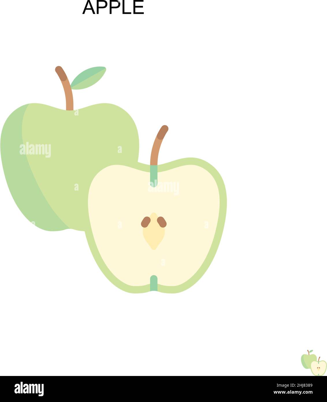 Icona Apple Simple Vector. Modello di disegno del simbolo di illustrazione per l'elemento dell'interfaccia utente mobile Web. Illustrazione Vettoriale
