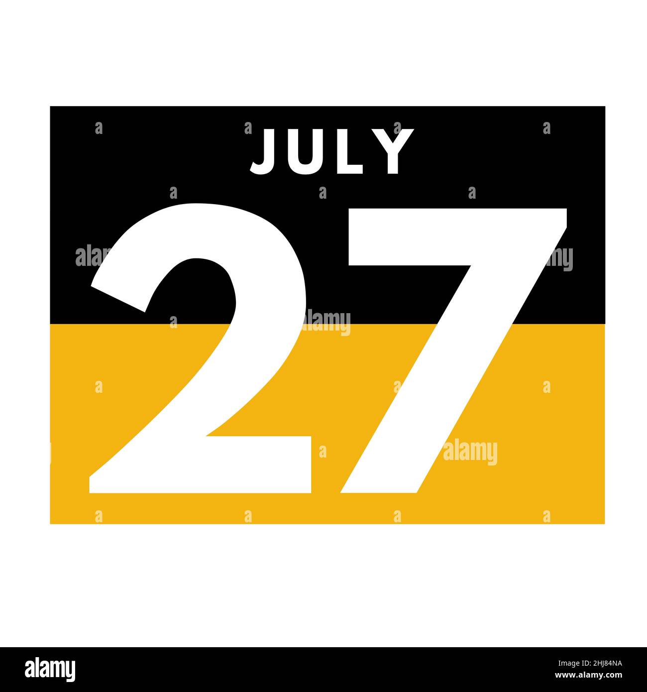 Luglio 27 . Icona calendario giornaliero piatto .date ,day, month .calendar per il mese di luglio Foto Stock