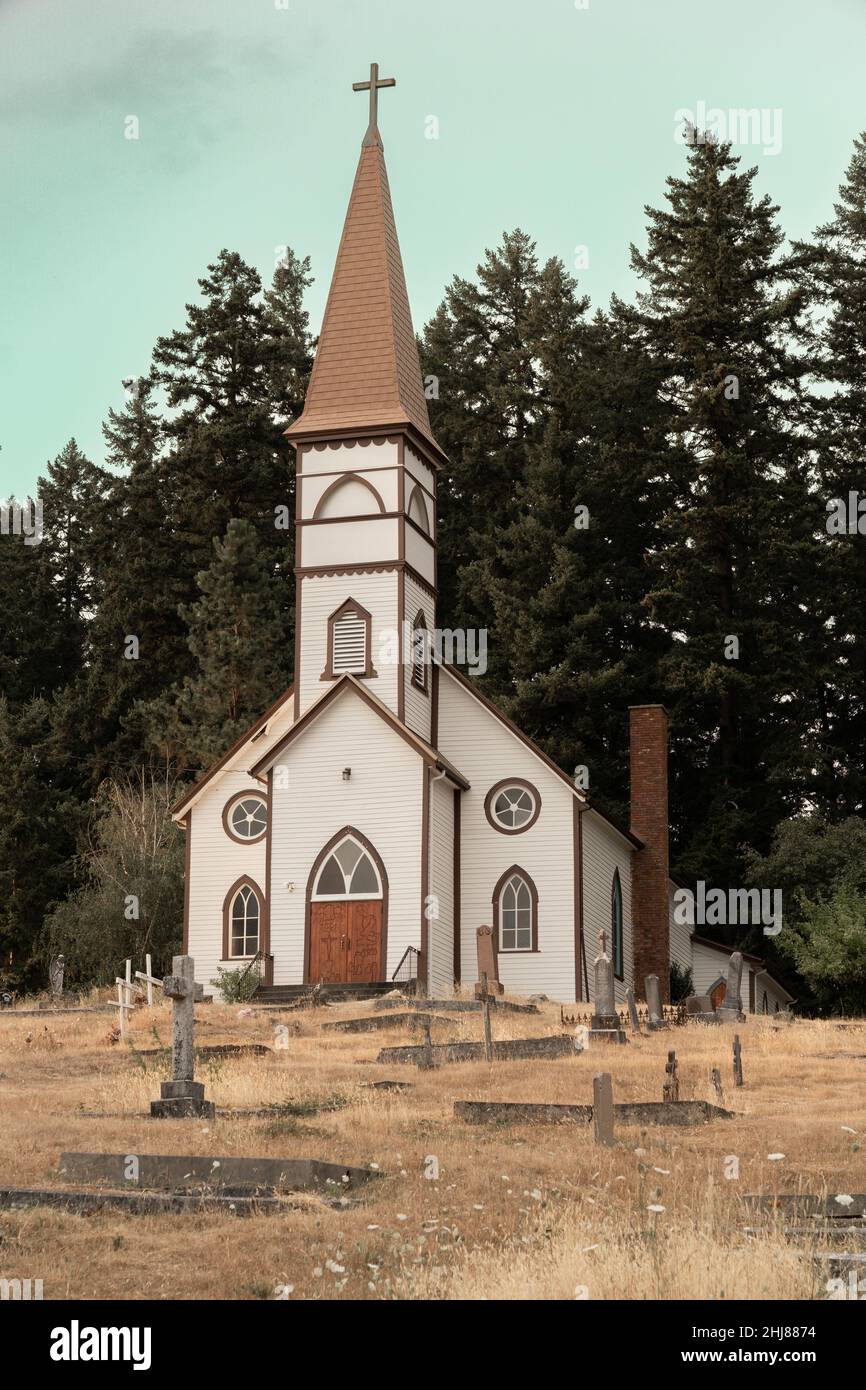 Colpo verticale della Chiesa Foto Stock