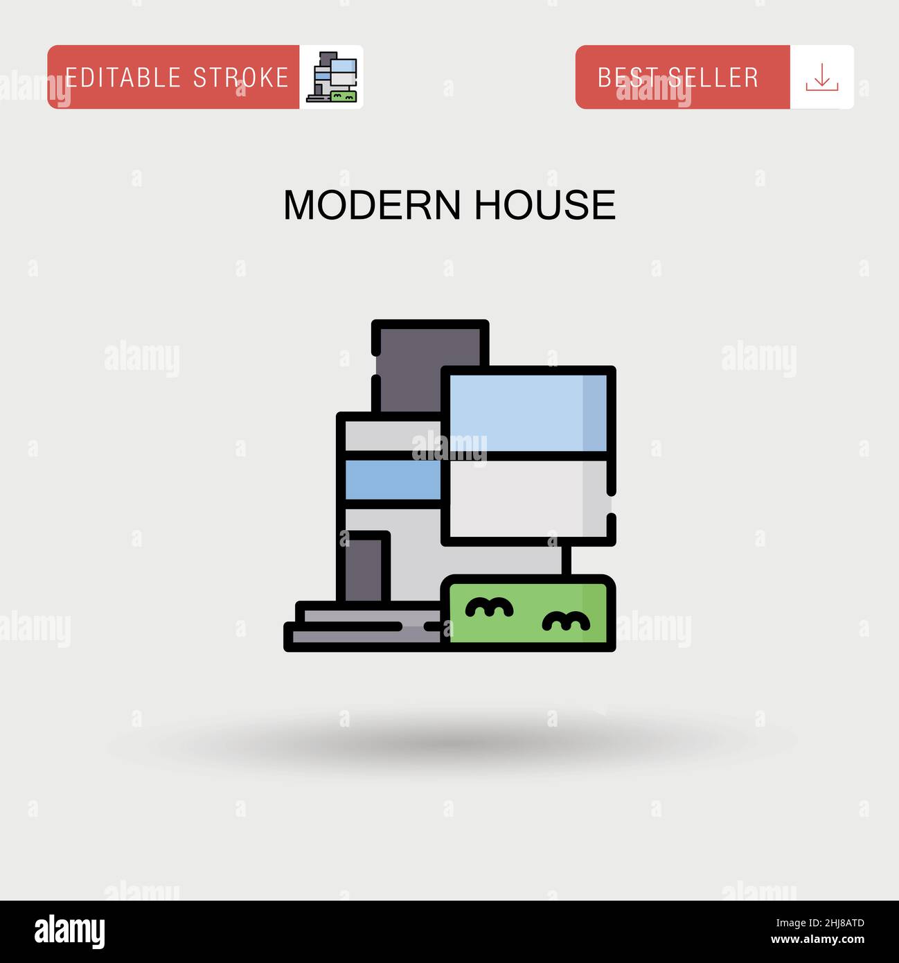 Casa moderna semplice icona vettoriale. Illustrazione Vettoriale