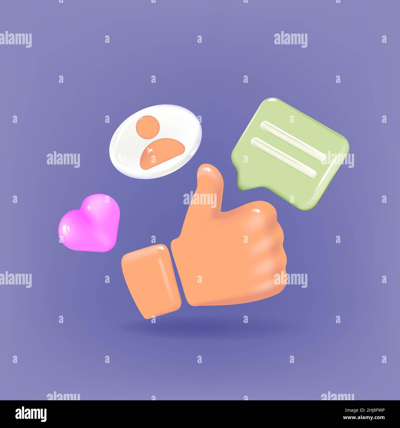 Post di social network vuoto circondato da elementi mobili su sfondo blu. Design moderno e minimalista. Illustrazione Vettoriale