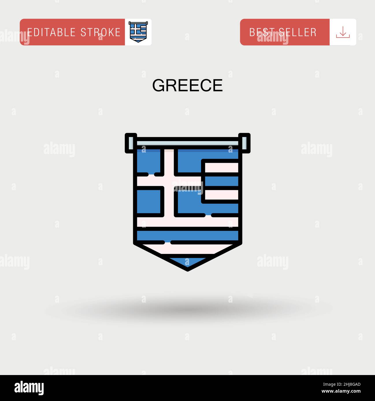 Grecia semplice icona vettoriale. Illustrazione Vettoriale