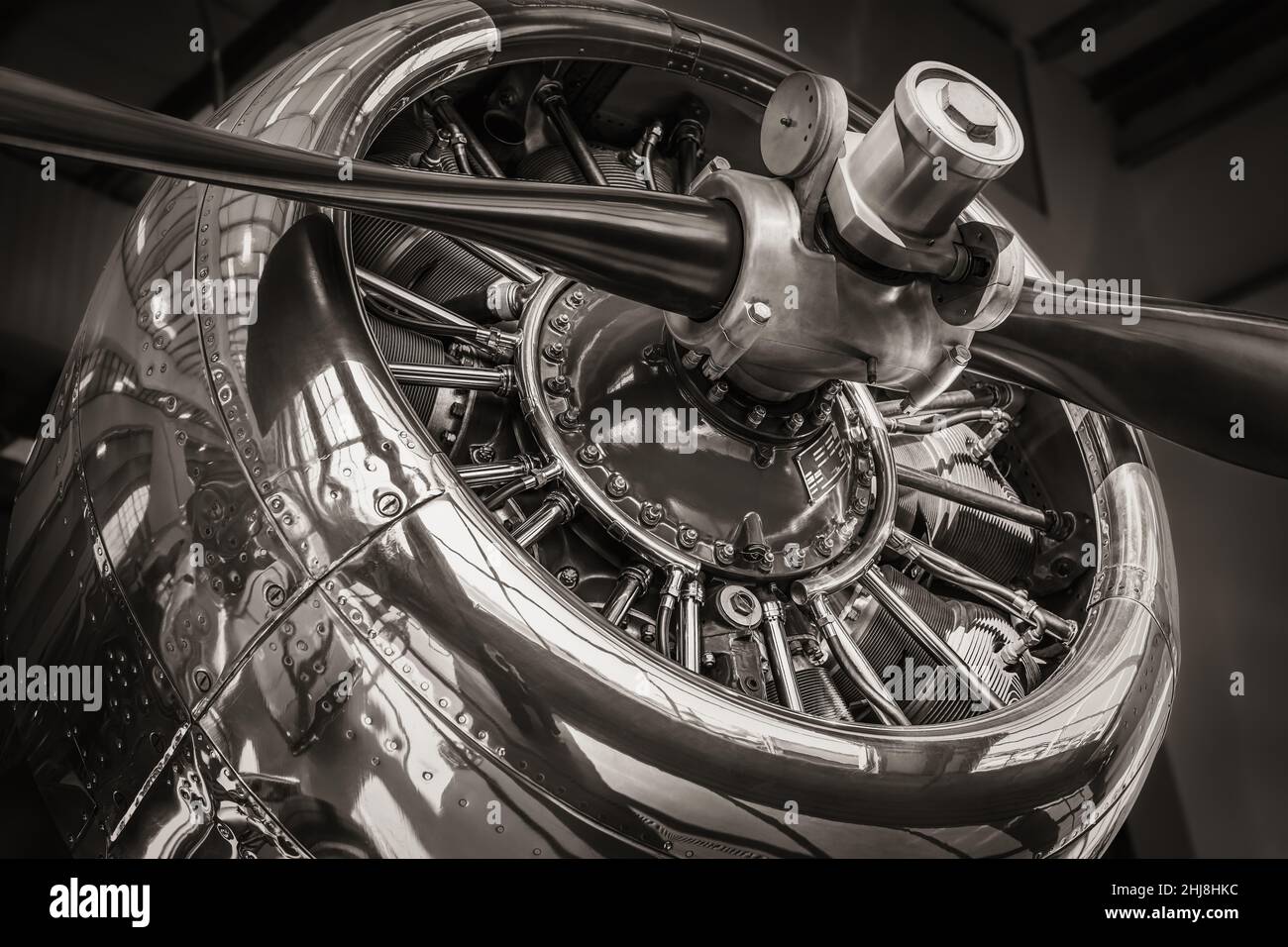 motore radiale di un velivolo storico Foto Stock