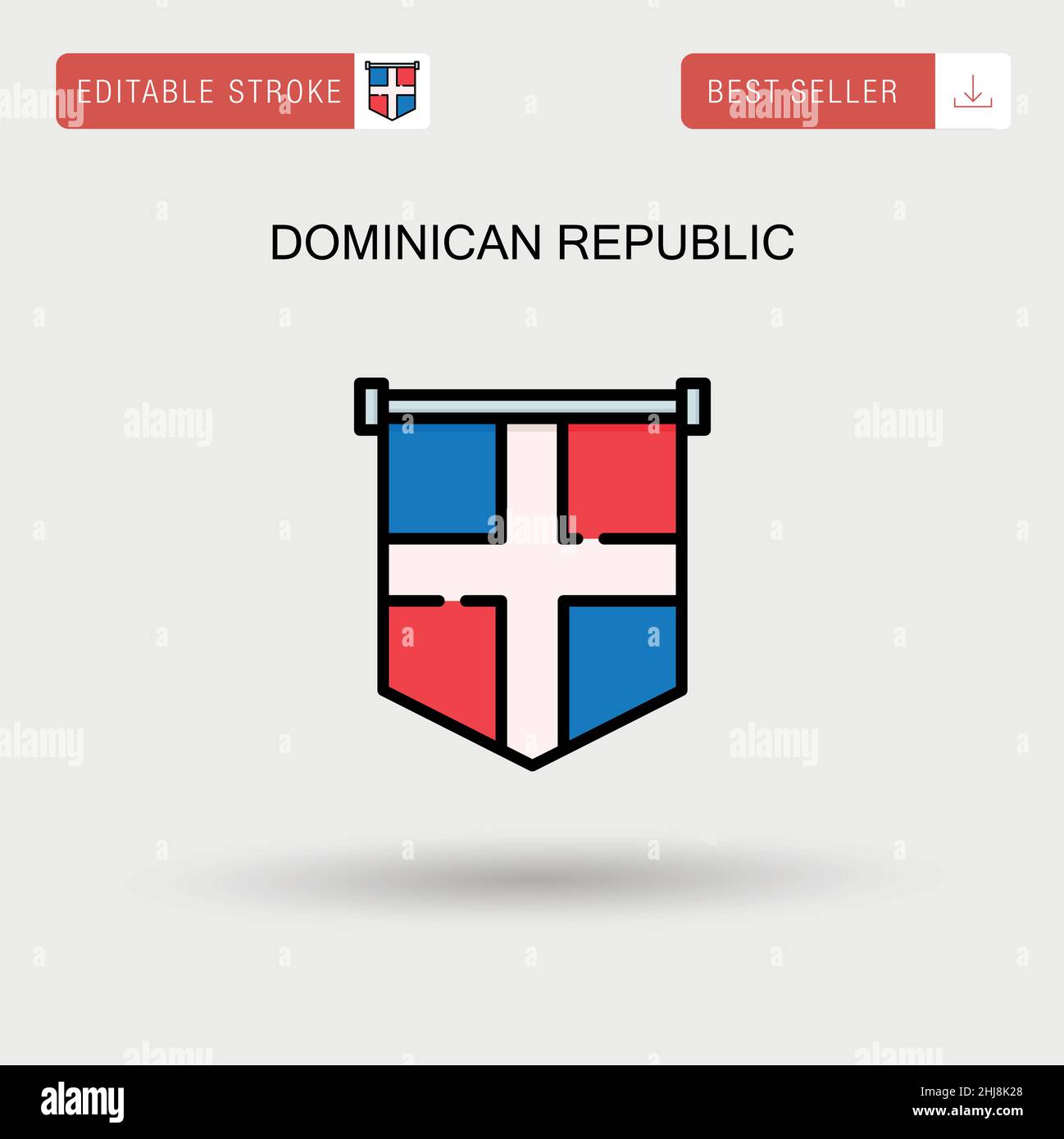 repubblica Dominicana semplice icona vettoriale. Illustrazione Vettoriale
