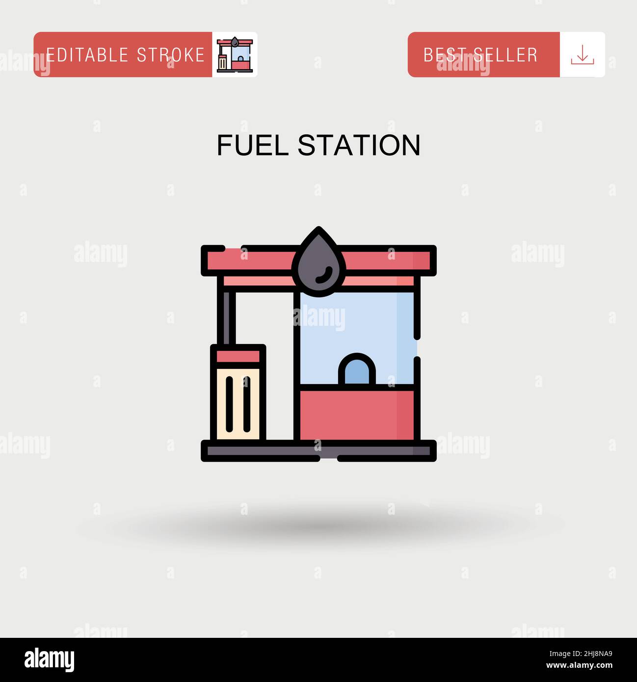 Icona vettore semplice stazione di rifornimento. Illustrazione Vettoriale