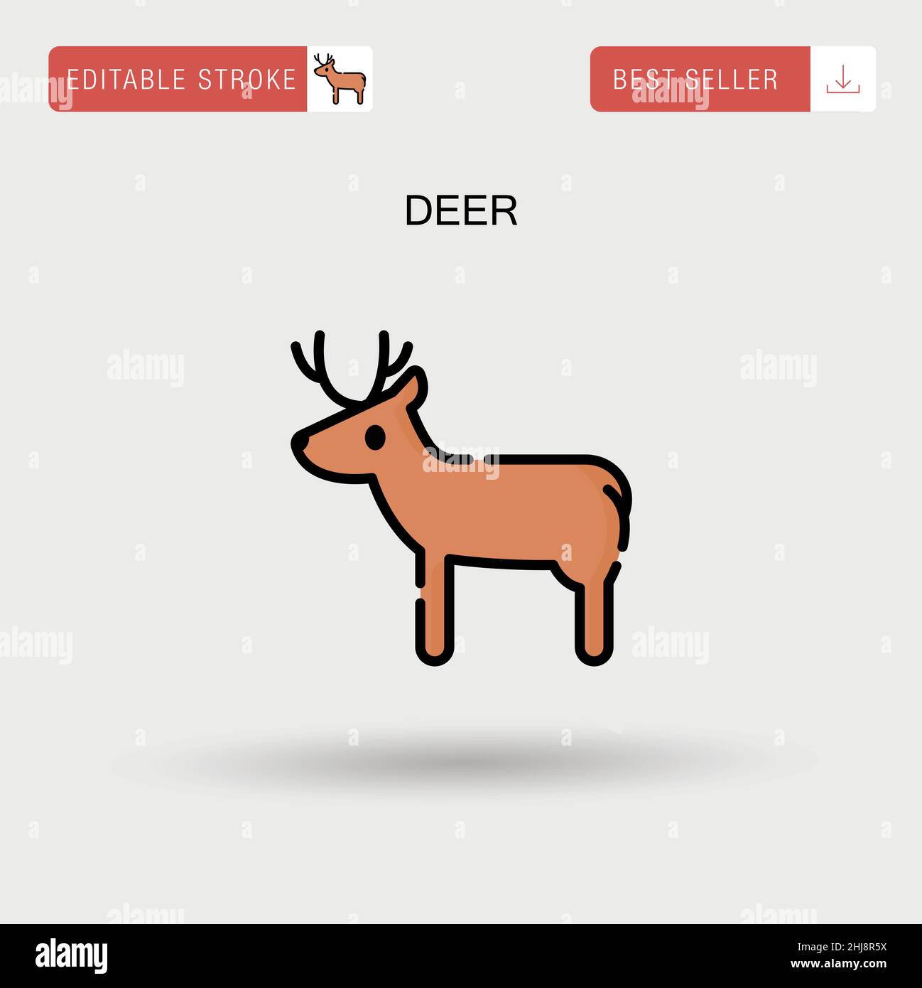 Icona vettore semplice cervi. Illustrazione Vettoriale