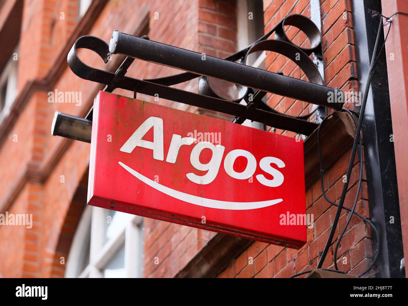 Argos Limited insegna in un negozio nel Belfast City Centre che da allora ha chiuso e si è trasferito alla periferia. Foto Stock