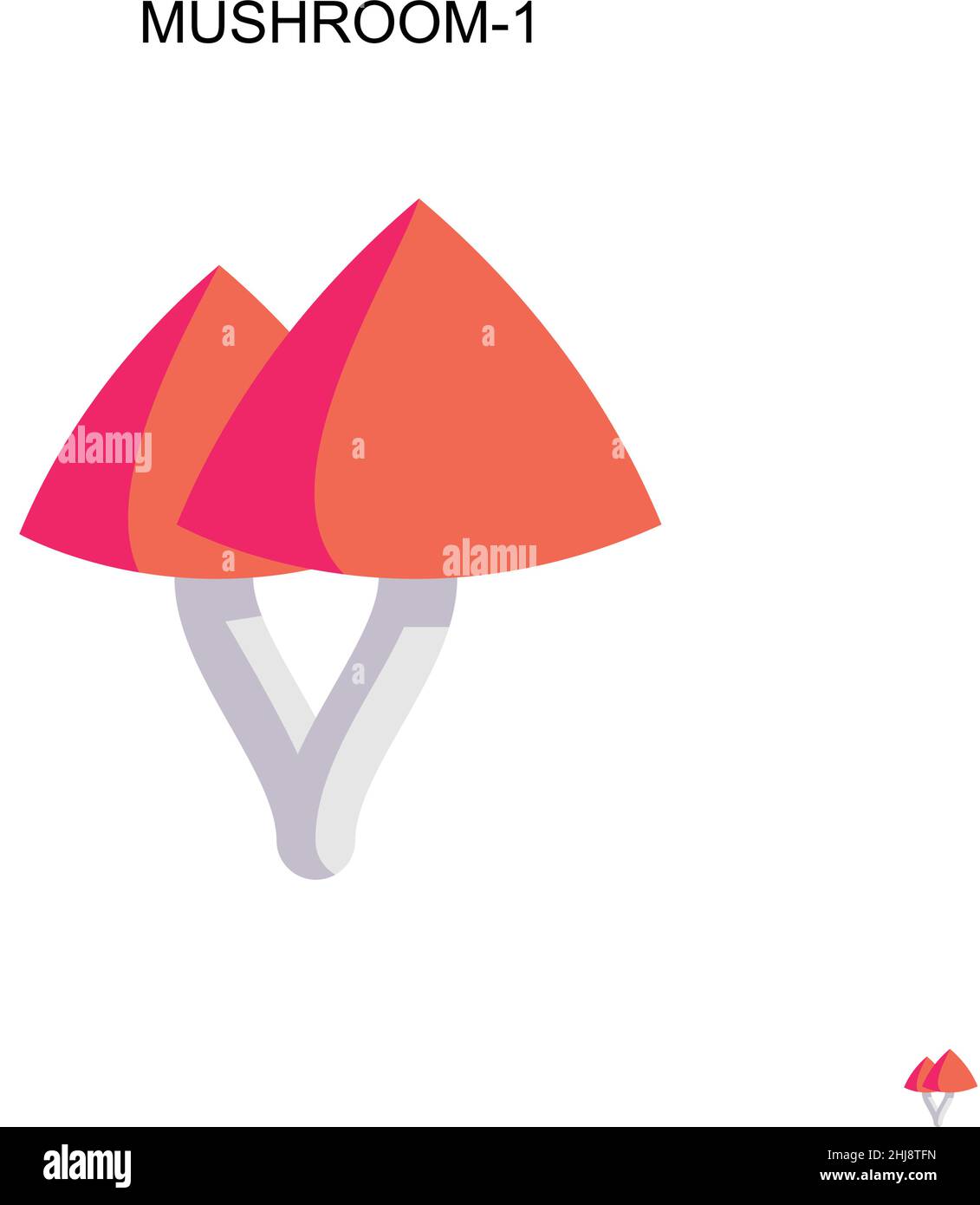 Fungo-1 semplice icona vettoriale. Modello di disegno del simbolo di illustrazione per l'elemento dell'interfaccia utente mobile Web. Illustrazione Vettoriale