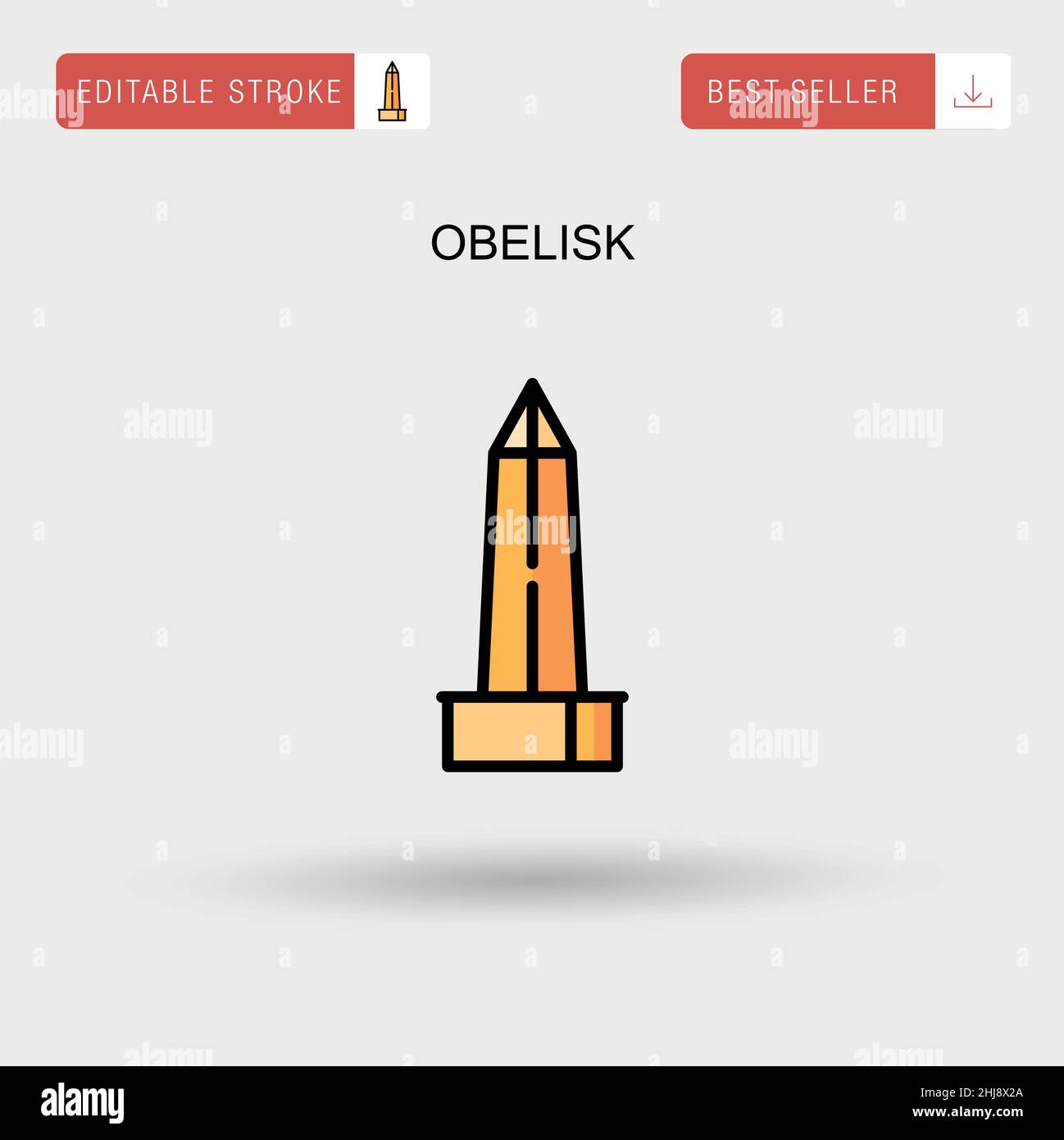Obelisco semplice icona vettoriale. Illustrazione Vettoriale