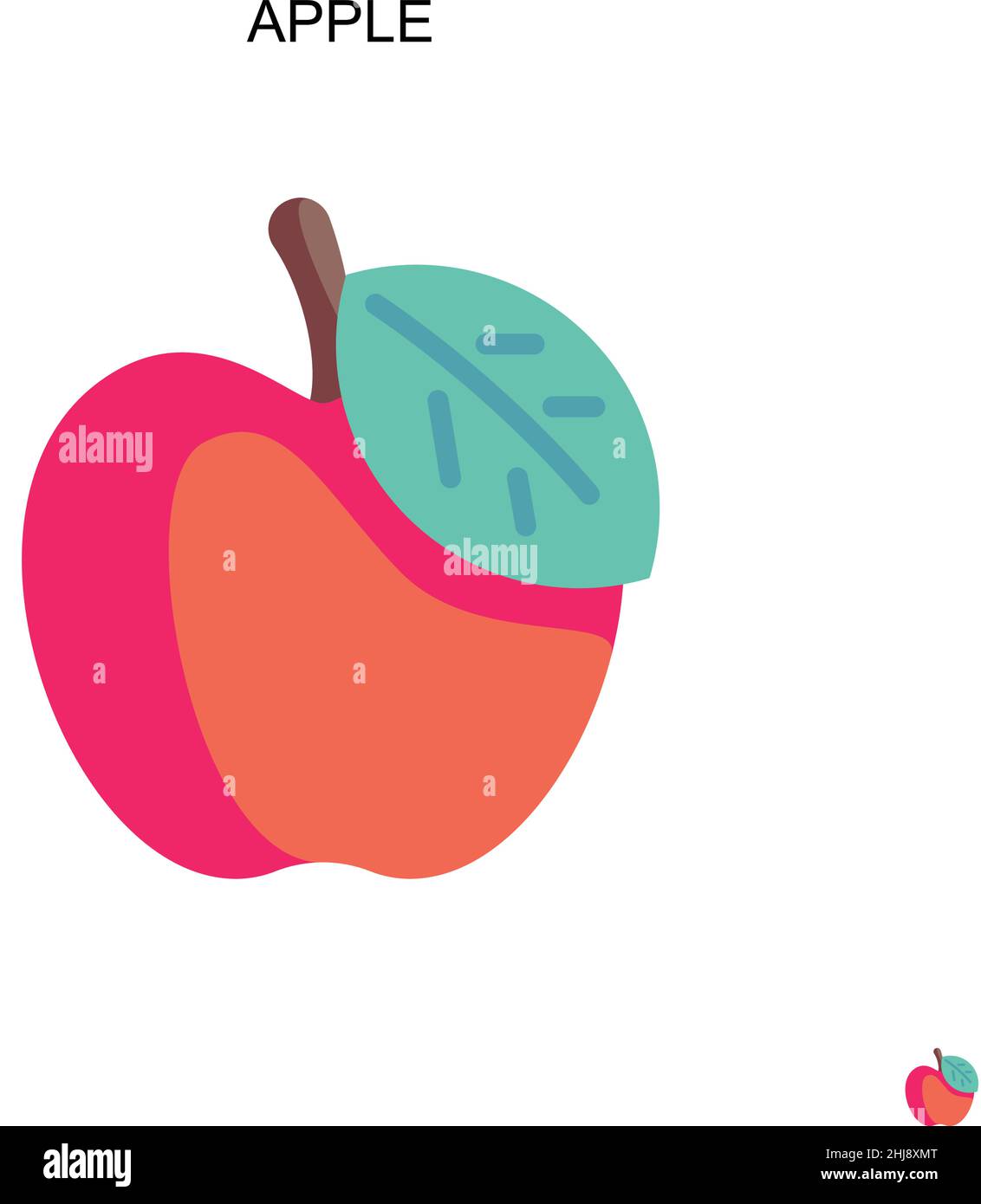 Icona Apple Simple Vector. Modello di disegno del simbolo di illustrazione per l'elemento dell'interfaccia utente mobile Web. Illustrazione Vettoriale