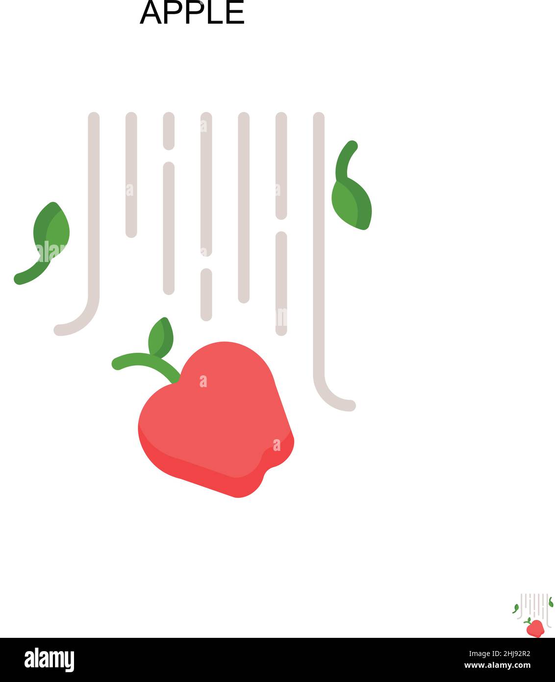 Icona Apple Simple Vector. Modello di disegno del simbolo di illustrazione per l'elemento dell'interfaccia utente mobile Web. Illustrazione Vettoriale
