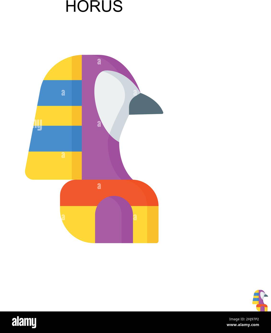 Icona vettore semplice Horus. Modello di disegno del simbolo di illustrazione per l'elemento dell'interfaccia utente mobile Web. Illustrazione Vettoriale
