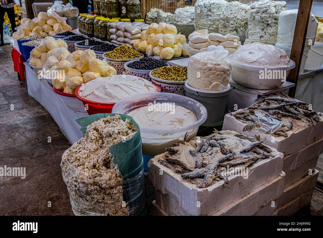 Formaggio erbacato turco Foto Stock