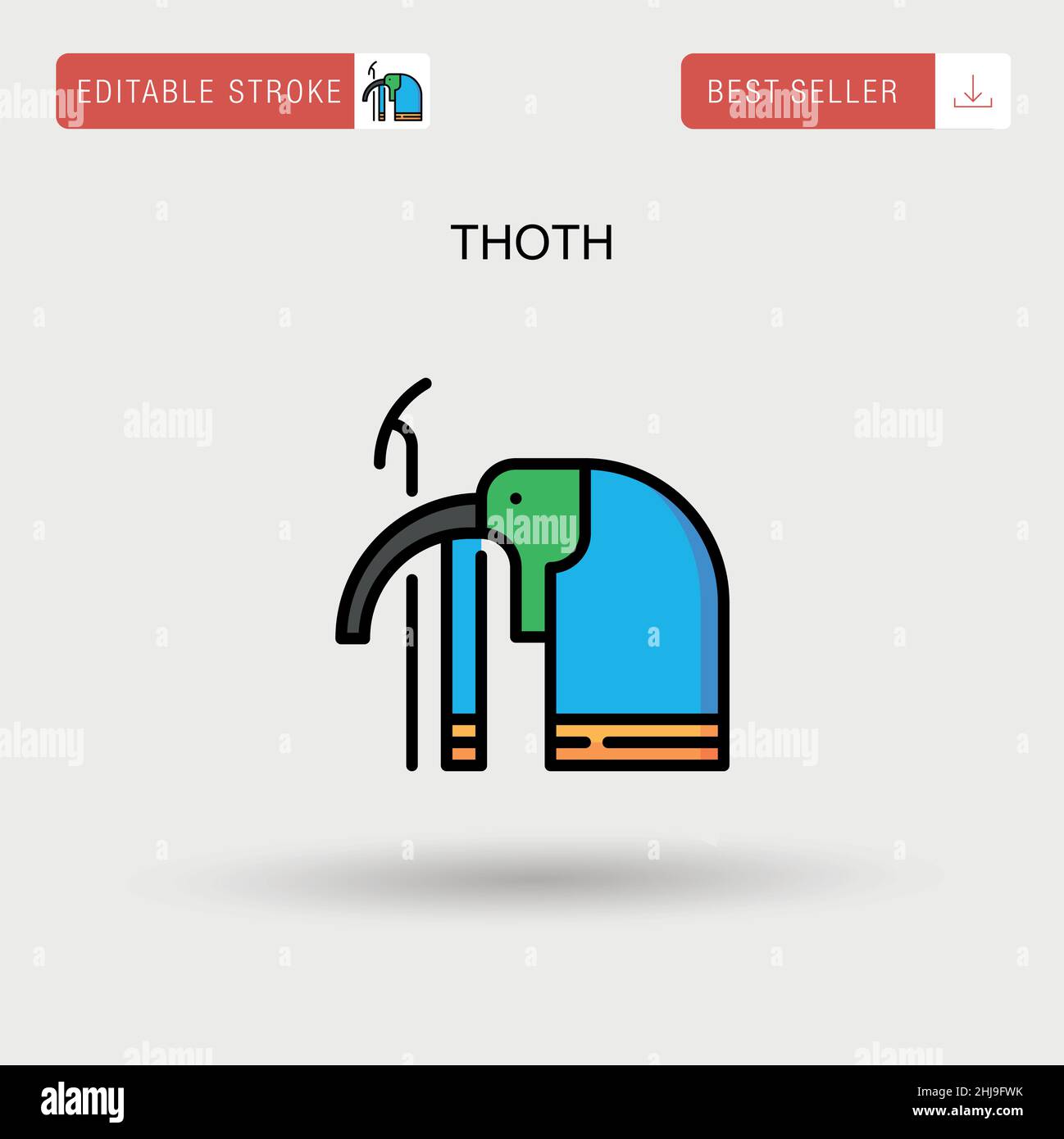 Icona vettore semplice Thoth. Illustrazione Vettoriale
